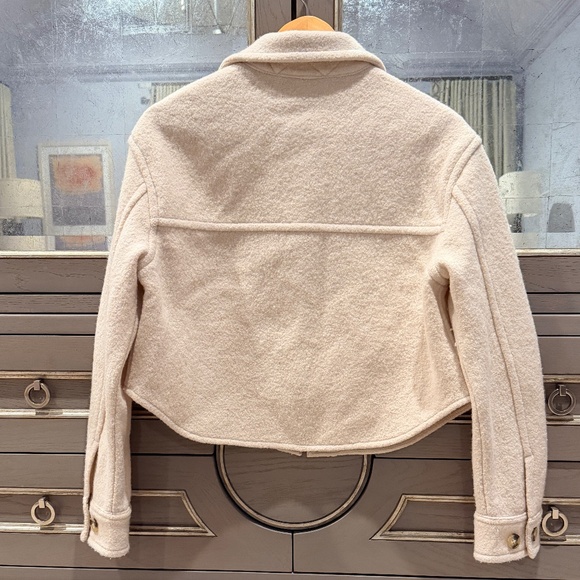 Aritzia Wilfred Free The Ganna Wool Crop Shirt Jacket, Size XS - Picture 2 of 5